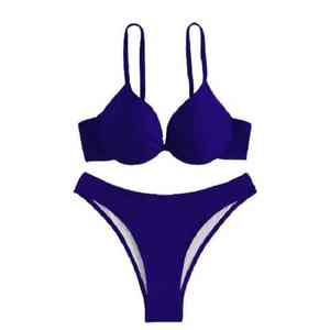 Conjunto de bikini minimalista con tiras ajustables, traje de baño sexy de dos piezas para mujer, ideal para bronceado profesional. - Product Image 2