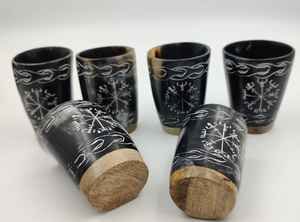 Verre à boire en corne de bœuf, style animalier et religieux, étanche, pour décoration de mariage et cadeau - Product Image 2