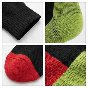 <b>Knee</b> <b>High</b> Soccer <b>Socks</b> Red Black Solid Color Breathable Knitted for Adults Football Sport Use - Product Image 4