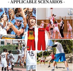 Germany Flag Flag Grain Basketball Jersey Uniform Suit for Men Adults Training <b>Athletic</b> Set - Product Image 5