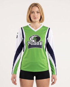 Maillot de volley-ball pour femmes, best-seller, design personnalisé, tissu polyester, manches longues, col en V, doux et confortable, maillot de sport d'équipe - Product Image 5