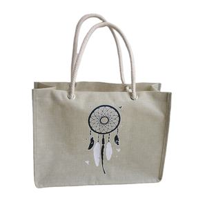 Sacs fourre-tout en jute imprimés avec logo personnalisé Sacs d'épicerie promotionnels avec motifs personnalisés - Product Image 1