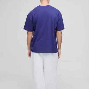 Men's <b>Purple</b> Short Sleeve O-Neck <b>T</b>-<b>Shirt</b> Cotton Letter Print Graphic Tee Regular Fit Casual Top - Product Image 4