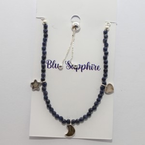 Premium High Finish 925 Sterling Silver Trendy Blue Sapphire Beads Bolo <b>Bracelet</b> Soft Flex Wire Box Chain Party Gift Women's - Product Image 1