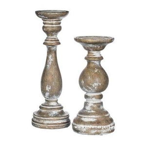 Candelero Blanco de Madera Sólida, Ecológico, Estilo Clásico Vintage, Pulido, Decoración para el Hogar, Personalizable, para Navidad - Product Image 3