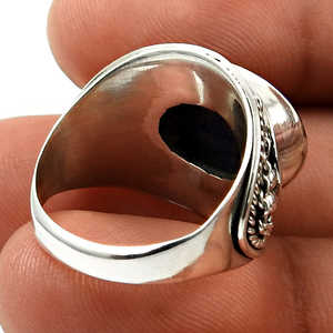 925 Sterling <b>Silver</b> Classic Wedding <b>Ring</b> With Oval Cut Lapis Lazuli Cabochon <b>Statement</b> <b>Ring</b> Wholesale Factory Price Boho Jewelry - Product Image 3