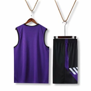 ชุดเสื้อบาสเก็ตบอลชาย เสื้อกล้ามแขนกุด สีดำ สีน้ำเงิน ผ้าตาข่าย ระบายอากาศได้ดี แห้งเร็ว ทรงปกติ ชุดกีฬาสำหรับผู้ใหญ่ - Product Image 2