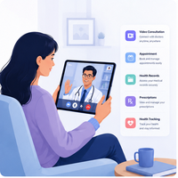 Plateforme SaaS de télésanté avancée : Surveillance à distance des patients, consultation médicale en ligne, analyse en temps réel, accès sécurisé à Internet