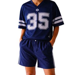Maillot de football américain personnalisé pour hommes, coupe oversize, respirant, en polyester, col en V, pour entraînement, fabrication en gros OEM - Product Image 1