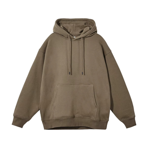Sudadera con Capucha para Hombre, Azul Sólido, Resistente al Viento, 100% Algodón, Informal, de Felpa, Estilo Hip Hop, para Otoño - Product Image 3
