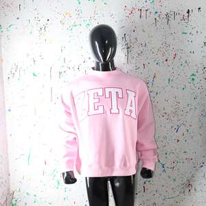 Sweat-shirt à col montant ZETA PINK 100% BLANC avec broderie appliquée, col large, CLUSH SPORTS - Product Image 1