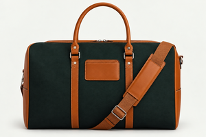 Men's High Quality Pu Leather Waterproof Lightweight Weekender Duffel <b>Bag</b> with <b>Tan</b> Leather Handles Shoulder Strap for Luggage - Product Image 6
