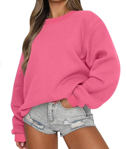 <b>Ladies</b> Fleece <b>Sweatshirt</b> Warm Cozy Pullover Top <b>Long</b> Sleeve Casual Streetwear <b>for</b> Women - Product Image 1
