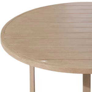 Coastal Modern <b>Outdoor</b> <b>Round</b> Dining <b>Table</b> Solid Teak Wood Minimalist Circular Design with Cross Base Durable Custom Furniture - Product Image 3