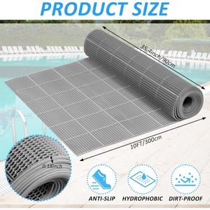 Tappetino Antiscivolo in PVC 3 x 10 Piedi, Rotolo di Tappeto a Rete Cava per Interni/Esterni, Tappetini Drenanti per Piscina - Product Image 3
