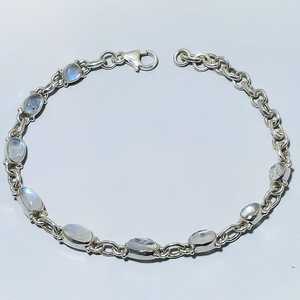 Celestial Genuine Rainbow Moonstone <b>Bracelet</b> 925 <b>Solid</b> Sterling Silver Natural Gemstone Jewelry For Women Gift - Product Image 3