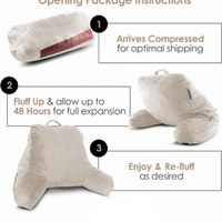 Coussin de lecture personnalisé en mousse déchiquetée – Taille/couleur sur mesure, dossier ergonomique avec accoudoirs et poches pour la relaxation