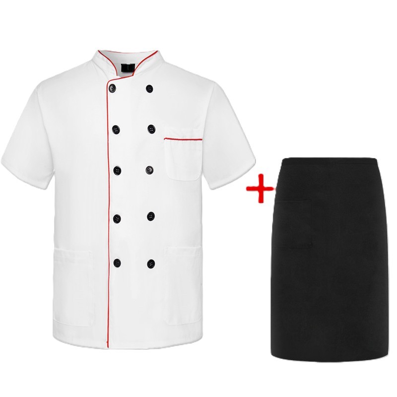 Red Trim Short Sleeve + Apron