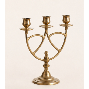 Luxury 3 Arm <b>Brass</b> Candelabra Triple Candle <b>Holder</b> Antique Gold Metal <b>Candlestick</b> Stand Wholesale for Wedding Event Table Decor - Product Image 5