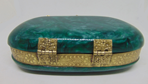 Pochette et sac à main ovales en résine acrylique verte pour femmes - Product Image 2