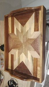 Hand Carved Wooden Dry Fruit <b>Tray</b> <b>Large</b> Rustic <b>Serving</b> Platter Festive Serveware - Product Image 3