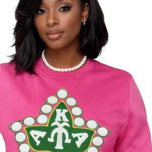 Green AKA <b>Ivy</b> Chenille Sweatshirt Pullover Crew Neck Long Sleeve Top Soft Fleece Women Casual Fashion Sorority Apparel Stylish - Product Image 2