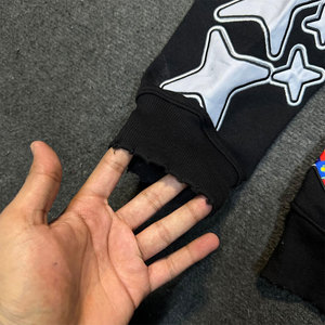 <b>Men's</b> 100% Cotton Thick French Style <b>Fleece</b>-<b>lined</b> High Quality Winter Embroidered Blank Oversized Custom Logo Zipp Patches - Product Image 4