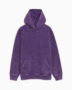 Sweat à capuche vintage pour homme, en tricot uni, lavé, surdimensionné, streetwear, logo personnalisé, 100% coton - Product Image 1