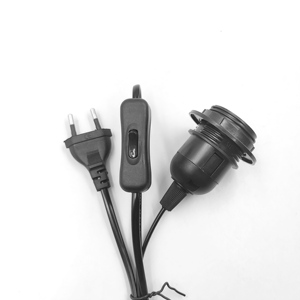 Cable de Alimentación Europeo con Interruptor de Botón 304, <span class=keywords><strong>Enchufe</strong></span> <span class=keywords><strong>E27</strong></span> para Portalámparas, Cable con Núcleo de Cobre de Alta Pureza - Product Image 4