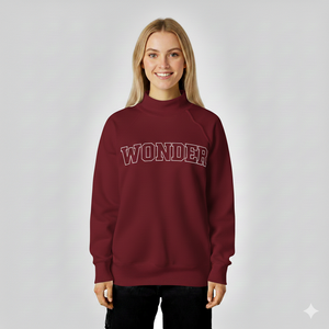 Sweat-shirt femme tendance coupe décontractée col montant manches longues en tissu tricoté respirant avec logo frontal style streetwear service OEM - Product Image 2