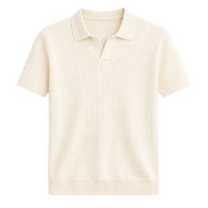 Polo de Punto para Hombre, Manga Corta, Algodón Premium Texturizado, Corte Ajustado, Estilo Casual Elegante, Ropa de Verano Transpirable, Venta al Por Mayor - Product Image 1