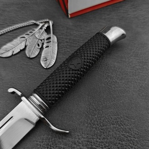 Luxury Handmade Damascus Hunting <b>Knife</b> with Camel <b>Bone</b> <b>Handle</b> Leather Sheath Outdoor Bushcraft Survival <b>Knife</b> - Product Image 6