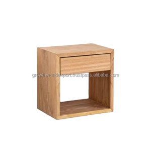Mueble de Almacenamiento Moderno de Madera Maciza con 2 Cajones, Aparador Decorativo Hecho a Mano de Madera de Mango de Rajasthan para Apartamento, Almacén o Sala de Estar - Product Image 1