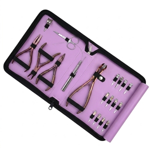 OEM Stainless Steel Precision <b>Crimping</b> Hair Extension Installation Removal Tool Kit Micro Beads Plier Bead Closing Tape Plier - Product Image 1