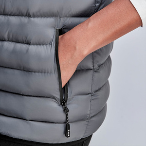 DAIZEN STAR Men's Black Stand Collar Puffer Vest Zipper Closure Windproof Casual Winter Outerwear Solid Color Polyester Wadding - Product Image 6
