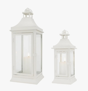 White Wood Hexagon Handmade Candle <b>Lantern</b> Set Vintage Pillar Holder Vented Roof Top Loop Decorative Rustic <b>Hurricane</b> Lamp Home - Product Image 1