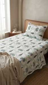 Premium Hand Block Print Cotton Bedsheet Set for Home Decor <b>Single</b> <b>Bed</b> Size Bedding Collection Is Available at Wholesale Price - Product Image 3