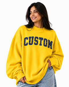 Suéter Oversize Personalizado para Mujer con Cuello Alto Simulado, de Algodón Afelpado, con Dobladillo Acanalado y Hombros Caídos, Estilo Casual, Proveedor de Fábrica - Product Image 1