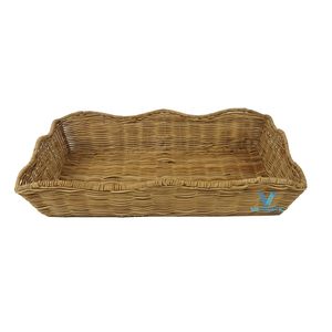 Bandeja de Servir Ovalada/Rectangular Multifuncional, Ligera, de Mimbre de Ratán Tejido a Mano, con Acabado Natural, Ecológica, para el Desayuno - Product Image 3