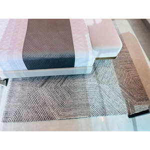 Tapis à poils longs en laine/soie tufté à la main, motif géométrique moderne, extra épais, pour usage domestique et commercial - Product Image 3