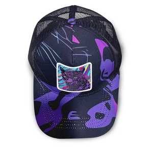 <b>Purple</b> Panther Trucker <b>Hat</b> Sublimation Print Breathable Mesh Adjustable Unisex Outdoor Cotton Street Style All Seasons - Product Image 4