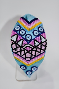 Bandeau en tissu de velours brodé personnalisé avec paillettes Accessoires de cheveux de Noël blanc de style américain pour les vacances festives des enfants - Product Image 6