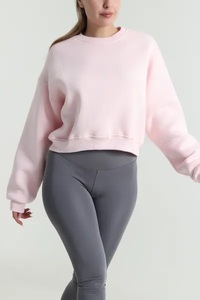 Sweat-shirt polaire imperméable pour femme, personnalisable avec logo avant et arrière, en coton écologique, coupe ample à épaules tombantes, couleur unie - Product Image 4