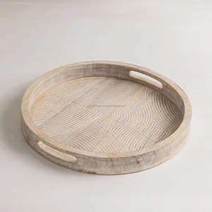 Bandeja de servicio Natural hecha a mano de madera maciza de primera calidad decorativa ecológica de alta resistencia apto para microondas y lavavajillas para restaurantes - Product Image 1
