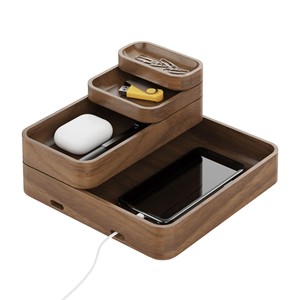 กล่องเก็บของแบบโมดูลาร์ไม้ไผ่ 5 ช่อง พร้อมถาดลิ้นชัก ขายส่ง - Product Image 2