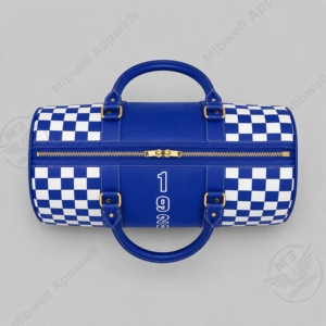 Bolsa de lona a cuadros azul Zeta Phi Beta de diseño personalizado, con cierre de cremallera 1920, bolsa de viaje de fin de semana, material PU duradero - Product Image 2
