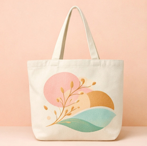 Sac fourre-tout en toile de coton personnalisé grand format, écologique, pour courses, avec poignée longue pour femme - Product Image 1