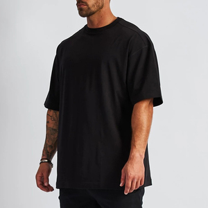 Wholesale Custom Heavyweight Oversized T Shirt Vintage Round Neck Line T Shirt Breathable Plain Oversized t Shirt for Men - Product Image 5