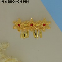 Broche chapado en oro de estilo francés tradicional MIJ, broche étnico de diseñador, broche para mujer, para bodas, broche de estilo árabe pesado.