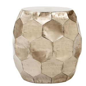 Antique Gold Hammered Metal Cylinder <b>Stool</b> Contemporary Home Furniture Handmade Living Room Decor <b>Stool</b> & Ottomans - Product Image 5
